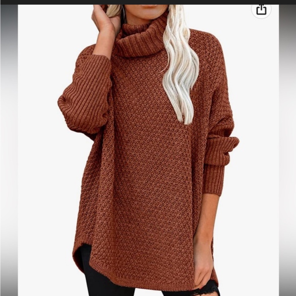 Dorose Boutique Burnt Orange Turtleneck Knit Sweater Size XL 156